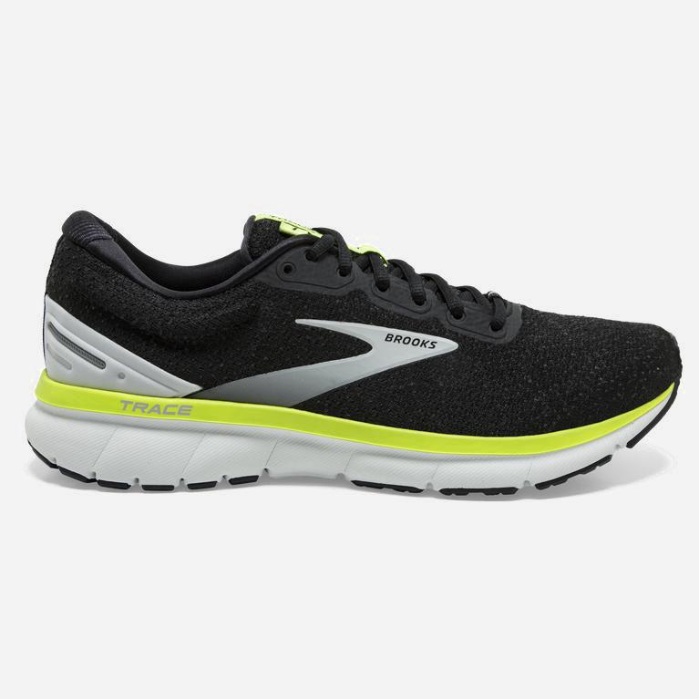 Brooks Trace Mens Adaptive Road Running Shoes - Black/Grey/Nightlife/Green Yellow - Philippines (457